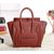 Celine Luggage Micro Top Handle Tote Reddish Brown