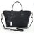 Black Leather Top Handle Tote