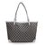 Fabric Leather Trim Tote Bag