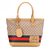 GG Fabric Beige Leather Trim Tote with Web Buckle