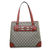 Gucci GG Fabric with Brown Leather Trim Top Handle Tote