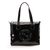 Black soft patent leather tote