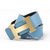 Gold Metal H Blue&Black Belt HB-G-BLU