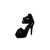 Black suede leather platform pump sandal