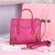 Fuchsia leather handle bag