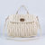 MIU MIU Offwhite Quilting Lamb Skin Leather Large Lock Closure Flap Handle Bag