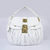 White Quilting Lamb Skin Leather Flap Lock Closure Handle Bag