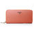 Orange Saffiano Leather Zipper Long Wallet