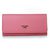 Prada Pink Saffiano Leather Button Flap Closure Wallet