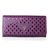 Prada Purple Saffiano Leather Cutout Button Flap Closure Wallet