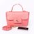 Prada Pink Saffiano Leather Flap Handle Bag