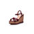 Wine patent leather cross tie wedge pump sandal