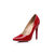 Red patent leather point head pump