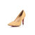 Beige patent leather pointed head pump