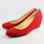 Red Suede Leather Hidden Wedge Pump