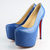 Christian Louboutin Blue Python Leather Skin Leather Hidden Platform Pump