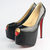 Christian Louboutin Black Lamb Leather Peep Toe Platform Pump