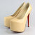 Christian Louboutin Beige Patent Leather Platform Pump