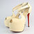 Christian Louboutin Beige Lamb Leather Cross Strap Platform Pump Peep Toe Sandal