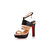 Christian Louboutin Black Croco with Beige Leather Platform Sandal