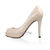 Nude Patent Leather Red Sole (peep toe & platform) Pump