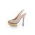 Light Pink Lamb Leather Gold Platform Slingback Pump