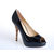 Black Patent Leather Peep Toe Platform Pump