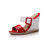 Fendi Red & White Patent Leather Wedge Pump Slipper