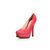 Lizard pattern red leather platform pump