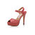 Red Suede Snake Skin Leather Peep Toe Platform Pump Sandal