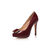 Claret leather logo plate pump