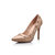 Beige leather point head pump