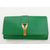 Yves Saint Laurent Green Leather Clutch